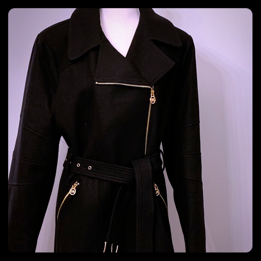 Black Never Worn Michael Kors Light Wool Car Coat